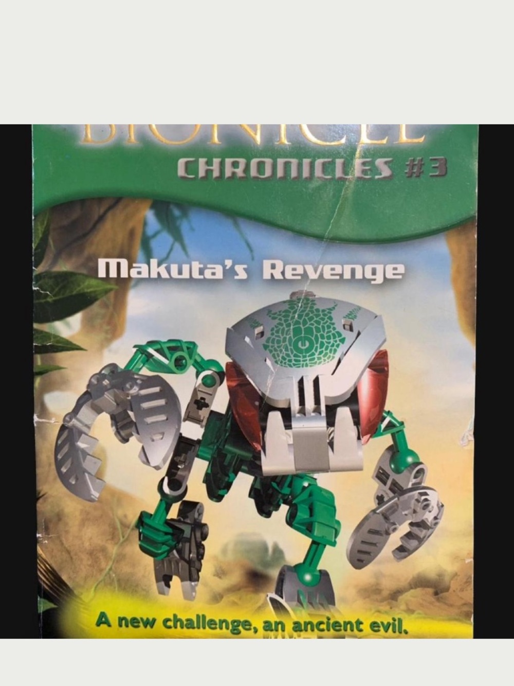 LEGO Bionicle Makuta's Revenge Book Cover - Green & Silver